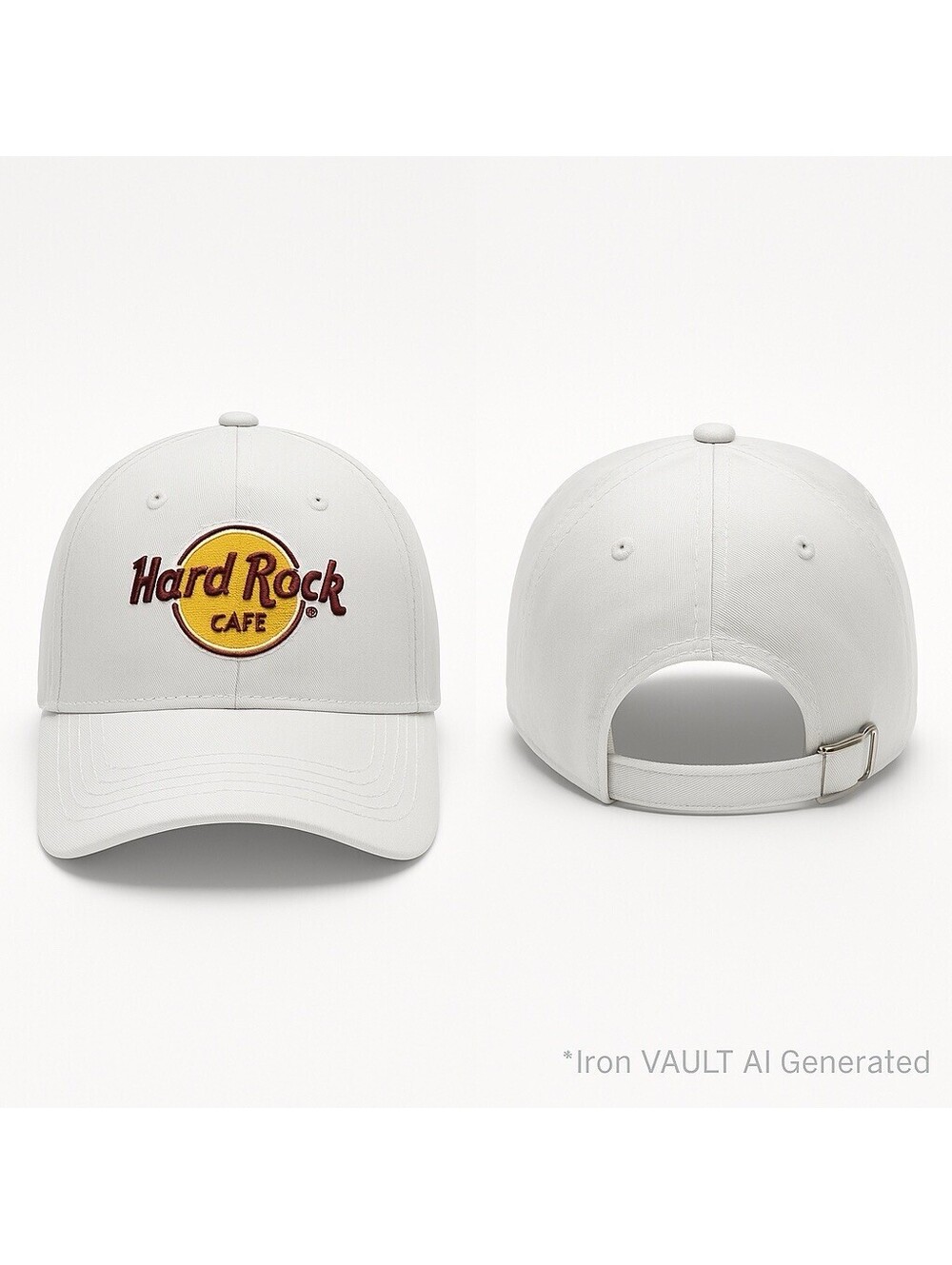 Hard Rock Cafe White Baseball Cap Hat Adjustable Strap 100% Cotton Souvenir